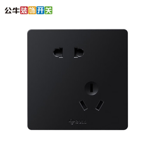 BULL switch socket concealed switch panel usb socket TV computer network G12 black [oblique five holes 10A]