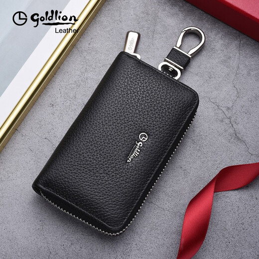 Jinlilai Cowhide Car Key Sac de grande capacité Men et femmes Boucle de maison de ménage de taille