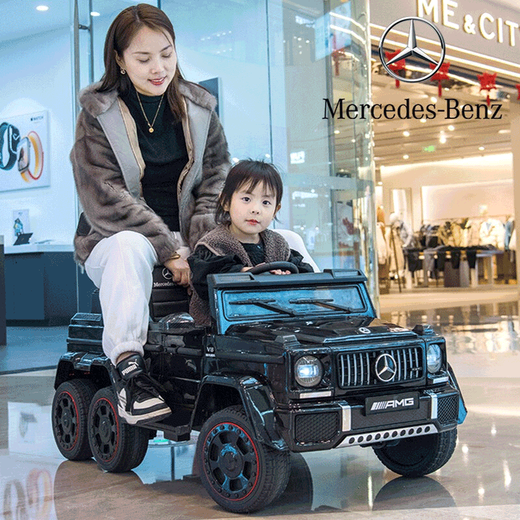 Ant Road Big G Children's Electric Car Vierräder mit vier Rädern Doppelpersonen-Fernbedienung Spielzeugauto, Erwachsene und Kinderspielzeugauto fahren, oberhalb schwarz: Sechsradantrieb + großer Batterie + Weichrad + Ledersitz