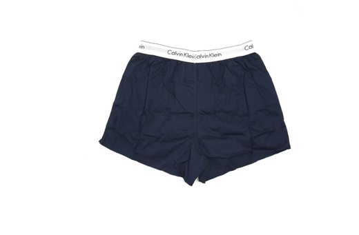 卡文克莱（Calvin Klein）男士2件装时尚简约舒适百搭平角裤四角内裤 NB1396A 白+深蓝 HHG M