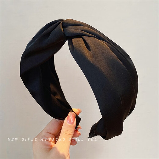 Zhuo Keke wide-brimmed headband Korean Internet celebrity temperament face wash autumn and winter high skull headband women's headwear pressed hairpin hairband hair accessories black temperament versatile wide-brimmed headband