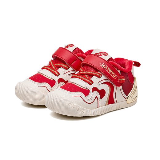 Carter Rabbit Children's Toddler Shoes Autumn and Winter New Year Red Children's Functional Shoes Infant and Toddler Indoor Children's Shoes Plus Velvet Cotton Shoes X4DEB06