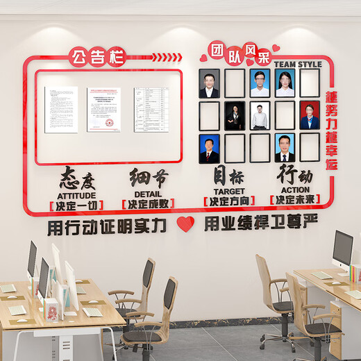 Bulletin de société Bulletin Style Affichage Photo Mur Muryée Motivation Culture Corporate Mur Bureau Mur Mur Decoration 3879-A Acrylique Small