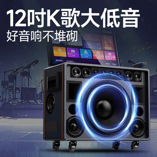 Set de audio KTV de Shanshui (Sansui), audio de baile cuadrado portátil al aire libre Bluetooth Audio con pantalla, máquina de pedidos de canciones en casa, máquina de karaoke todo en uno, altavoz de instrumentos de guitarra Baccarat Q129