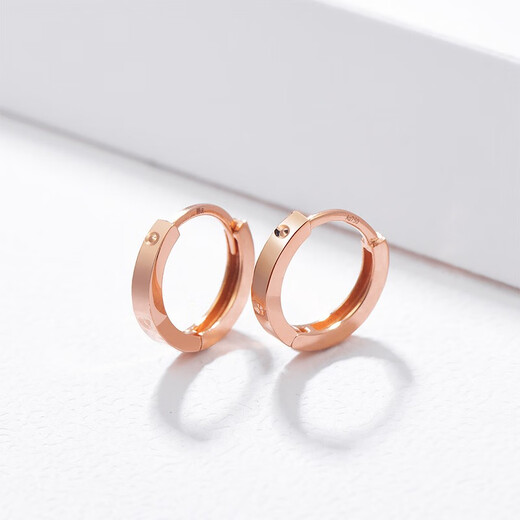 Ming brand jewelry 18K gold color rose gold carving diamond earrings earrings earrings for women CSH0171 pricing does not include ear plugs, about 0.75-0.89 grams