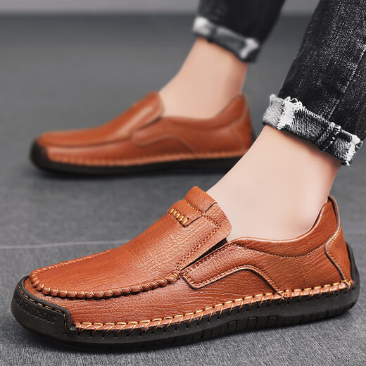 Western Camel (Vancamel) Herren echte Leder-Leder-Leder-Lederschuhe Großer Großbritannien, vielseitige Papa Schuhe gelb-Brown [9916 Model Vierjahressaison] 39