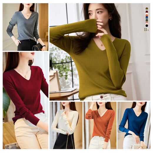 Demana Capsule Wardrobe Series Spring and Autumn Paper Man V-neck Sweater Lazy Hidden Body Loose Feeling Knitted Sweater Women's Top