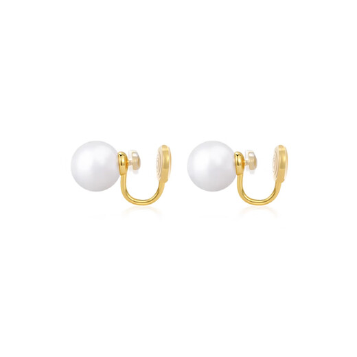Lnieer Shijia Pearl Earrings No Piercing Pearl Ear Clip Women's New Large Pearl Earrings Mosquito Repellent Disk Premium Autumn and Winter Earrings Fever Same Style Shijia Pearl Ear Clip 8mm