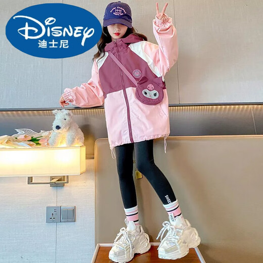 Disney Disney Girls' Coat Autumn 2023 New Fashionable Casual Girls Autumn Zipper Cardigan Outdoor