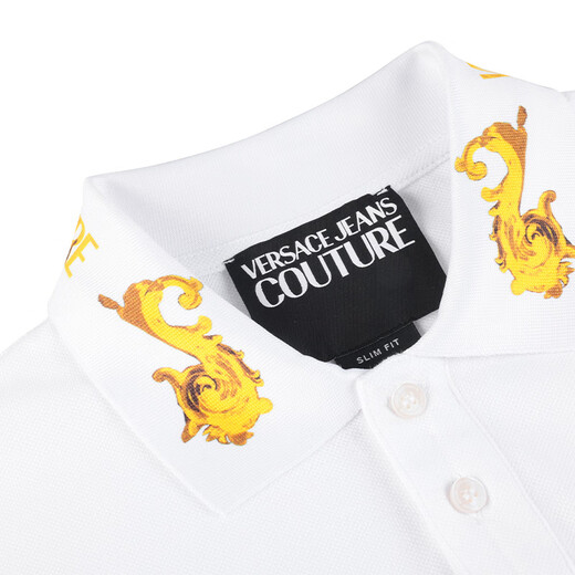 
VERSACE JEANS COUTURE Luxury Men's Clothing Versace Men's Business Polo Shirt 11932 Gift White 2XL