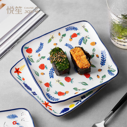 Yueshengjiabai Yuesheng series plates 4 pack creative mix and match 6-inch dish plate ceramic dinner plate bone plate small flat plate
