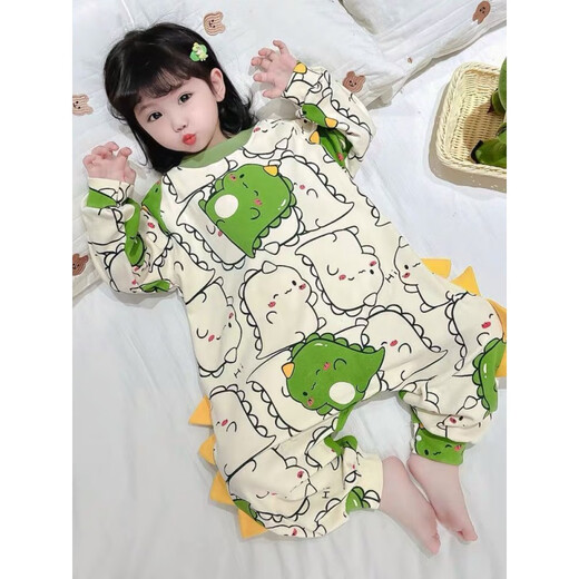 La versión coreana yujiyu de la primavera y el otoño, el nuevo dinosaurio de dibujos animados, el pijama de bebé se puede usar en el exterior con la delgada ropa casera de una pieza de manga larga 1049-cartoon Dinosaur 100 100