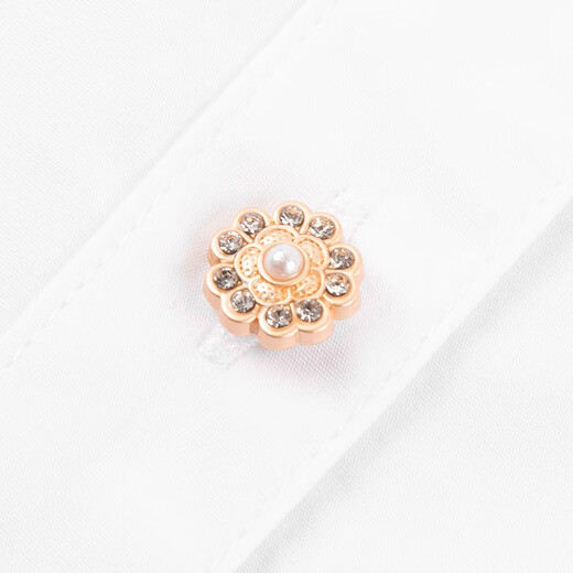 HAZZYS brand children's clothing girls' shirt spring new style comfortable classic lapel fashion retro simple long-sleeved shirt original white 160cm