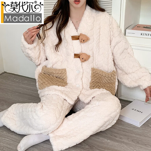 Ropa de confinamiento de terciopelo de coral de invierno modal para el invierno Pajama de mujeres embarazadas posparto para mujeres PRIMAVERA Y AUTOL ESTILO DE OTRO E INVIERN