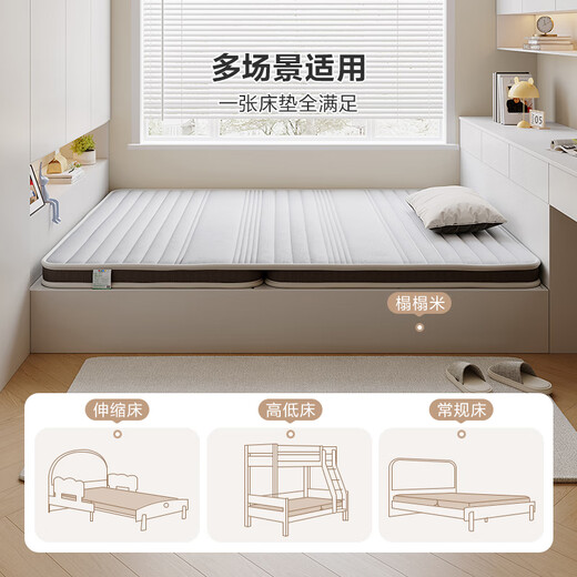 Quanyou Home Youth Spine Protective Coconut Cotton Mattress Thin and Firm 1.2x1.9m Foldable Student Coconut Palm Mattress