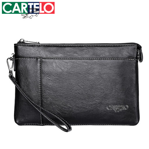 Kadile Crocodile Men's Cuff Soft Envelope Bag Hand Grab Large Capacity Clutch Men's Black Gift for Husband Father's Day Gift