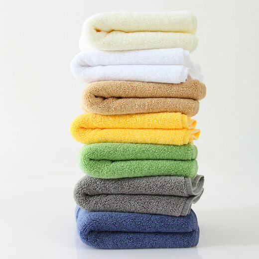 Full strength wide satin thickened imported and exported pure cotton towels custom logo solid color absorbent towels face towels high-end hotel towels can be customized yellow towels 160g (75*35)