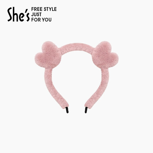 She s Akiko headband imitation fur cute little bear pressed hair headband hairpin hair accessories hairpin birthday gift for girlfriend pink A0