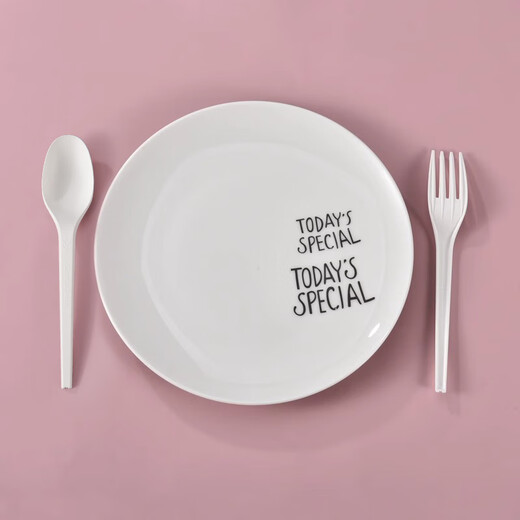 51cup Shangji PLA biodegradable tableware disposable western food fork spoon soup fork spoon rice spoon coffee stirring stick spoon full box of 1000 PLA table forks