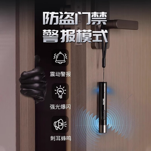 Girls' self-defense portable tool, women's anti-wolf artifact, portable anti-bad guy stick alarm, legal weapon stick protection, super strong model (black)