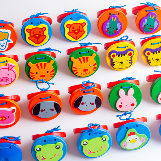 ORF Instrument de percussion pour enfants Kindergarten en bois en bois à trois phrases en demi-clic de la table ronde de danse de danse bébé toys grenouille haut-parleur (1 paire) plastique