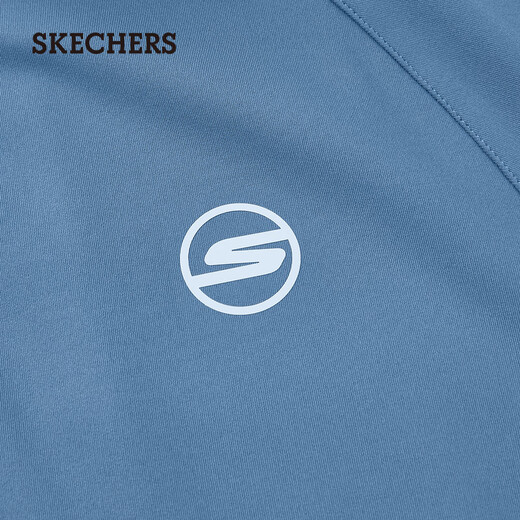 Skechers men's and women's same style slim long-sleeved sports T-shirt stand collar comfortable top P424M192