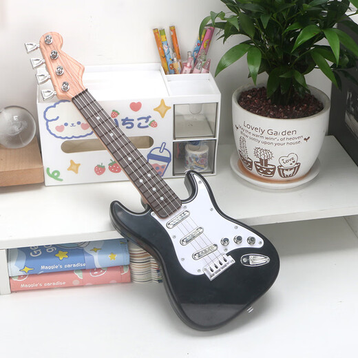 Jingqiao Kinder großer Größe spielt Jungen und Mädchen Simulation Ukulele Elektronische Gitarrenspielzeugmusik Anfänger Musikinstrument grenzüberschreitende A-Style Red E-Gitarre ~ String Induktion Lademodell