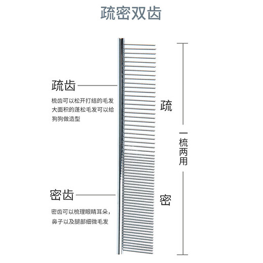 Cat and dog grooming comb, pet dog comb, Teddy knotted comb, dog hair comb, large dog and cat golden retriever, medium size 19*4