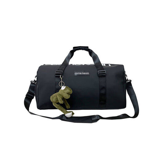 Double Star Travel Bag Men's Wet and Dry Separation Single-Shoulder Crossbody Bag Water-Repellent Large Capacity Wear-Resistant Handbag Black [with Frog Pendant]