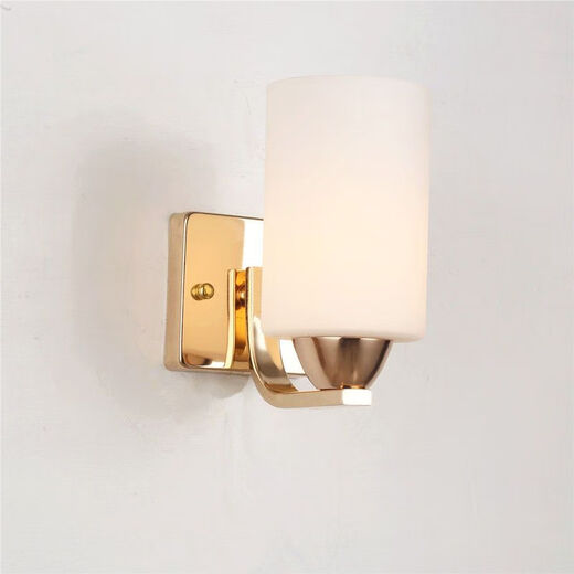 Yaotian simple modern fashion creative bedside glass wall lamp with switch living room lamp bedroom lamp aisle lamp indoor wall lamp chrome single head without switch without light bulb