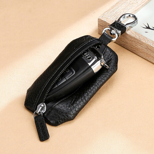 Kangourou (kangourou) Sac clé de voiture en cuir authentique pour le motif de vache créatif personnalisé pour les hommes Couverture clé Universal Clever [Couche supérieure]