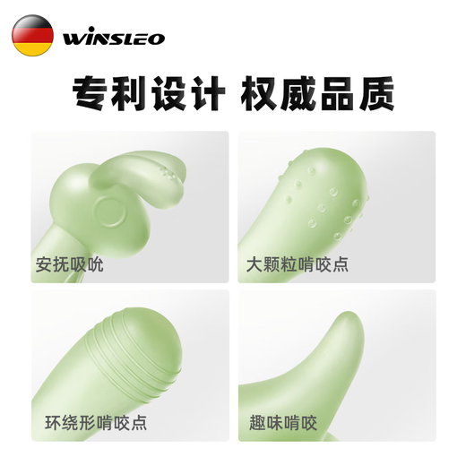 WINSLEO German Brand Teething Stick Baby Teether Bite Baby Teething Anti-eating Hand 468 Six Months Designer Nano Silver + Gift