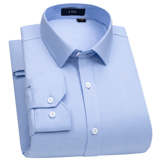 杉杉（FIRS）【羊毛内胆】保暖衬衫男纯棉免烫商务加厚衬衣 蓝千鸟格保暖 41