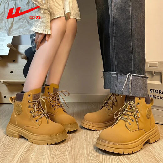 
Huili Martin boots for women 2025 summer and autumn new British style women's shoes outdoor mountaineering workwear rhubarb short boots for women camel color 37