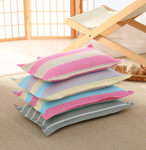 Manshidai old coarse cloth pillowcase pillowcase 1 cotton Shandong specialty old coarse cloth pillowcase 1 thickened zipper type adult student simple gray 70*45 pillowcase one