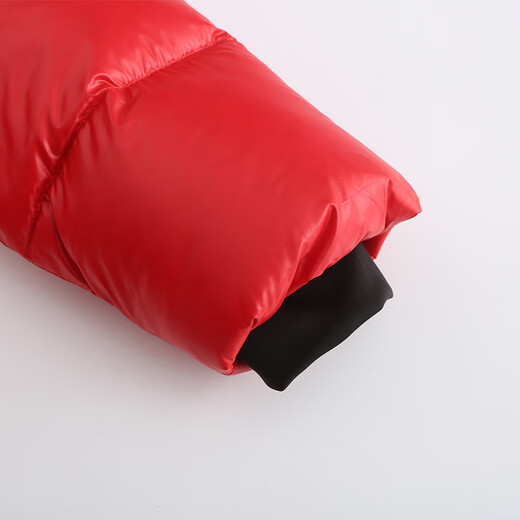 Kangbo [Nouvel An Red] Veste en bas brillante avec un brassard à la mode simple à capuche pour la veste de l'année de vie des femmes RED L (115-125jin [Jin est égal à 0,5 kg]))