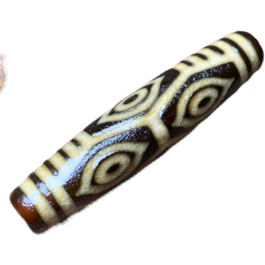 Shantou Lincun Longan Dzi Beads Pendant Tibetan Weathered Horseshoe Pattern Six Eyes Dzi Beads Hand