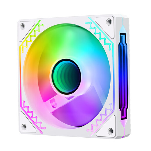 玩嘉棱镜四代ARGB白色反向风扇 机箱散热12CM风扇神光同步5V3针ARGB PWM温控调速