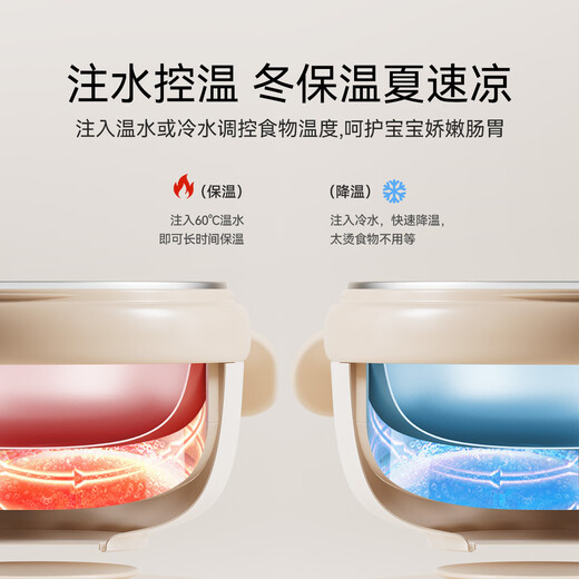 
Ying's baby supplementary food bowl for babies, special for young children, eat and go out, full set of tableware, constant temperature and water injection bowl, small pumpkin water injection bowl + fork spoon