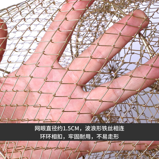 Diaohaha metal fish protection net fish basket net bag portable steel wire fish cage fishing net folding stainless steel fish net stream fish basket 33cm 0.55m galvanized version