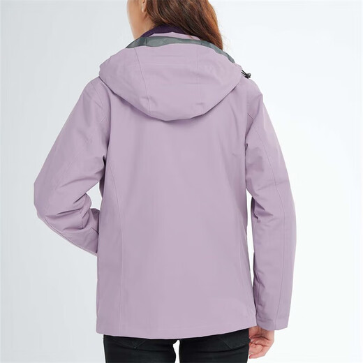 Versión coreana de Brelrmon de ropa a prueba de viento para mujeres y hombres, chaqueta de montañismo de esquí de tres en uno al aire libre HS12805 Purple-Women M