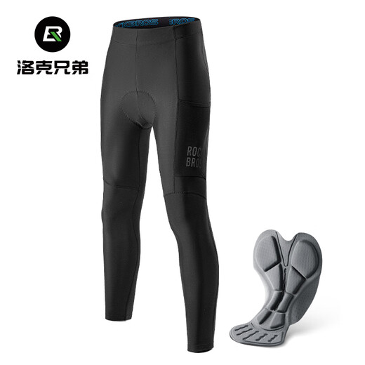 Rock Brothers Cycling Pants Men's Warm Windproof Fleece Lightweight Autumn Road Cycling Pants Equipment Black 3XL