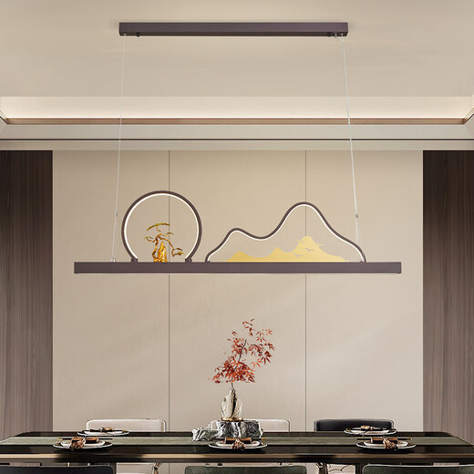 Handisi New Chinese Restaurant Bar Chandelier Chinese Style One-Line Zen Art Mountain Tea Room Tea Table Eye Protection Lamp FR9905-150CM