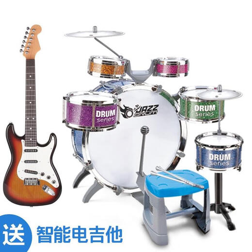 Eine vollständige Sammlung von Jazz -Drum -Instrumenten für Schüler und Anfänger, die Percussion -Instrumente durchführen. Verbessert eingedicktes kühles Schwarz + Drum Score + Drumgürtel + Bank