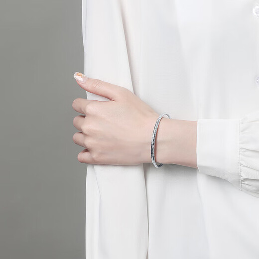 Safir platinum bracelet for women, PT950 platinum baby's breath, live mouth, push-pull type, adjustable, about 14.95 grams