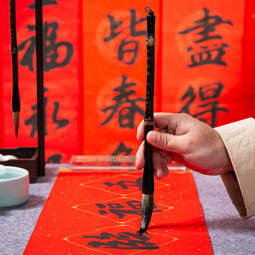 Meilin Penzhuang couplet brush Spring Festival writing couplet pen ink paper inkstone pen Spring couplet blessing pen large large regular script calligraphy large character special extra large entry-level calligraphy couplet brush