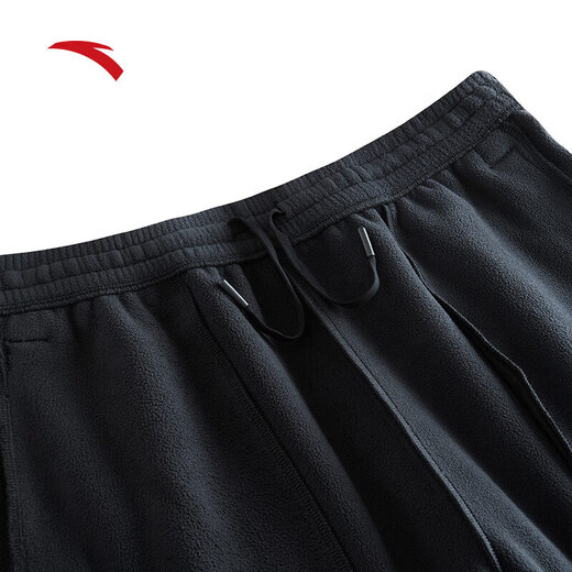 ANTA Outlet Polar Fleece Trousers Men's Autumn and Winter Plush Knitted Casual Sports Pants Loose Tie-Up Sweatpants
