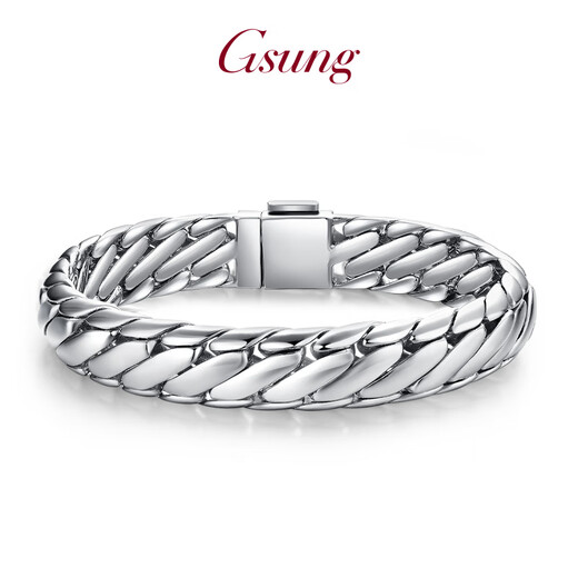 GsunG platinum men's bracelet PT950 riding whip bracelet new style solid platinum bracelet men's glossy large style priced by the gram