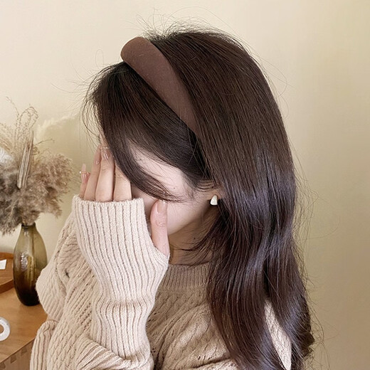 Bo Naling high cranial pressure hair, face-washing headband, wide-brimmed, elegant headband, high-end headwear, trendy Japanese and Korean style headband, 4 pack, white + khaki + light coffee + dark coffee