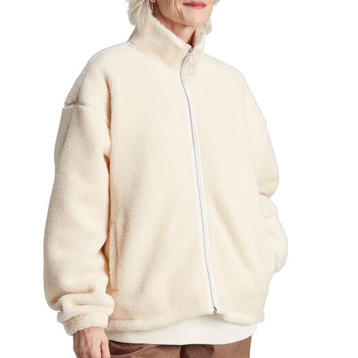 阿迪达斯 （adidas）三叶草外套夹克女装夏季新款摇粒绒保暖立领宽松休闲运动服 IM3899 白色 XS
